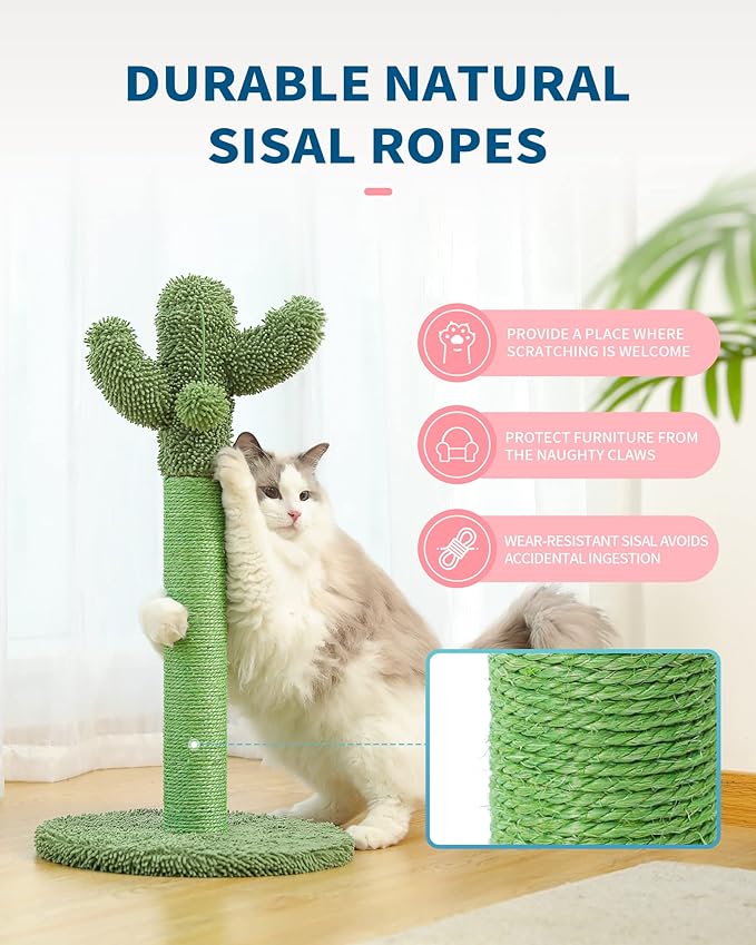 Made4Pets Cat Scratching Post, 21.7" Cactus Cat Scratcher Kitten Scratching Post - Image 4