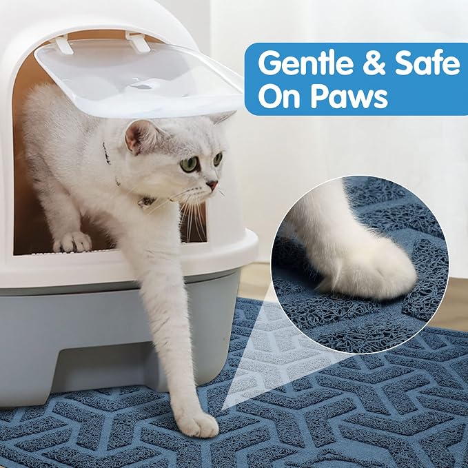 UPSKY Cat Litter Mat, Litter Trapping Mat Soft on Kitty Paws, Large Litter Box - Image 2