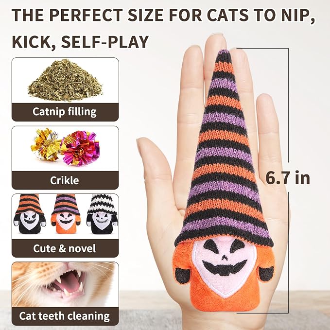 Retro Shaw Catnip Toys Gnome, Fun Cat Toys - Image 2