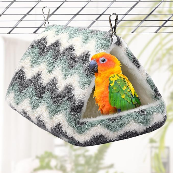 2 Pack Bird Nest House, Hanging Hammock Fluffy Parrots Bird Bed - Image 6