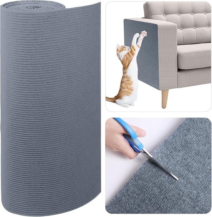 Cat Scratch Furniture Protector, 78.7"x15.8" Cat Scratching Mat, Trimmable by Vefhby