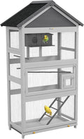 PawHut Wooden Bird Aviary, Three Doors, Perches by PawHut