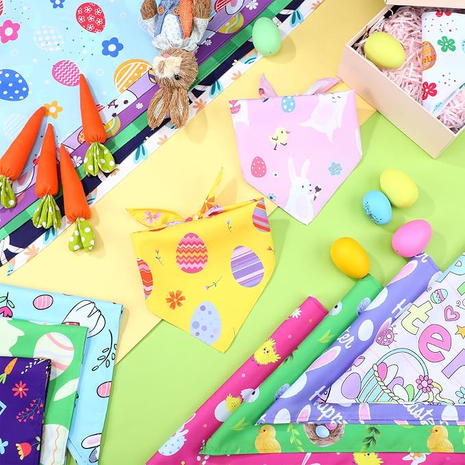 100 Pcs Easter Dog Bandanas Bulk Pet Bibs Colorful Triangle Scarf Pet Bandanas - Image 6