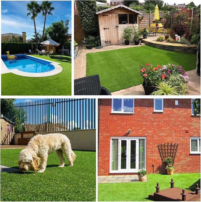 Artificial Grass Rug Outdoor Indoor 8FTX37FT Fake Grass Carpet Green Synthetic - Image 8
