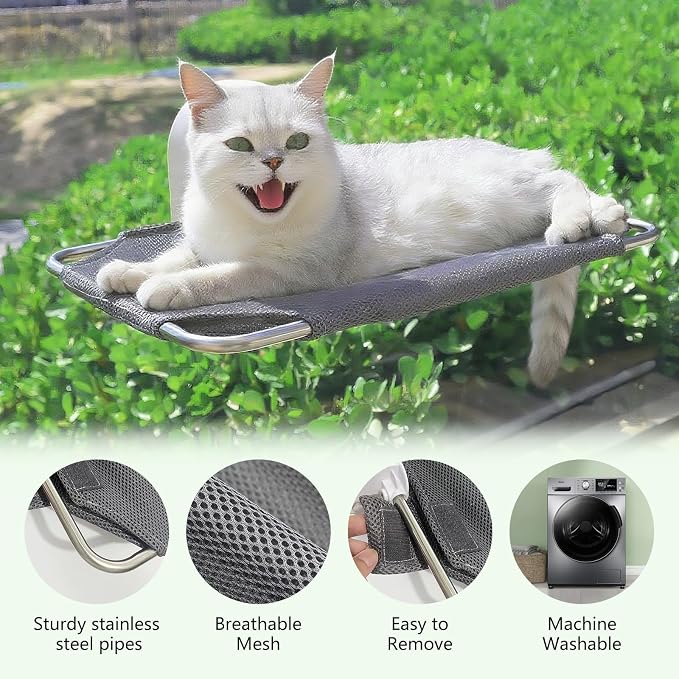 Cat Window Perch for Small Window, Cordless Cat Window Hammock, Cats Seat for - Image 5
