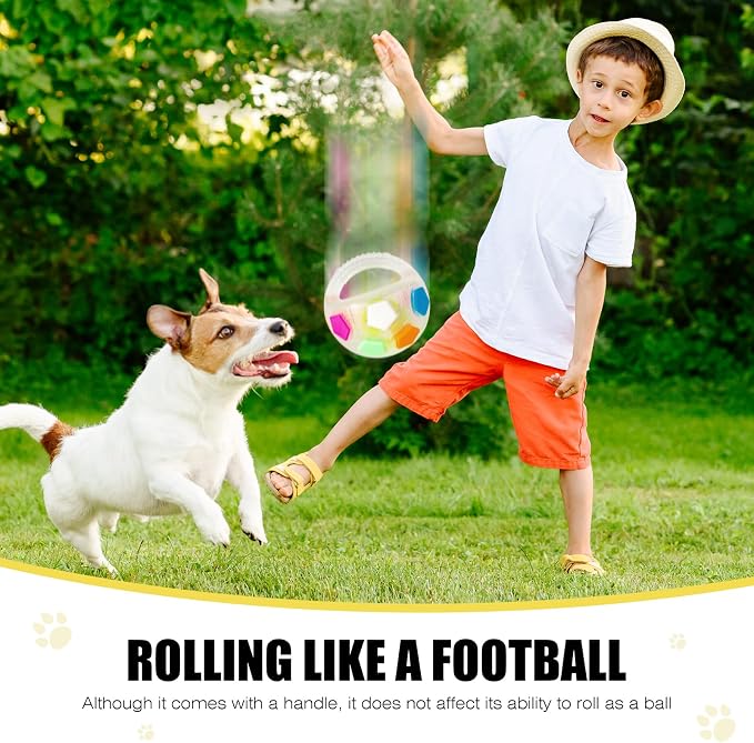 Dog Toy Ball with Handle, Toss and Fetch Play, Interactive Ball - Image 3