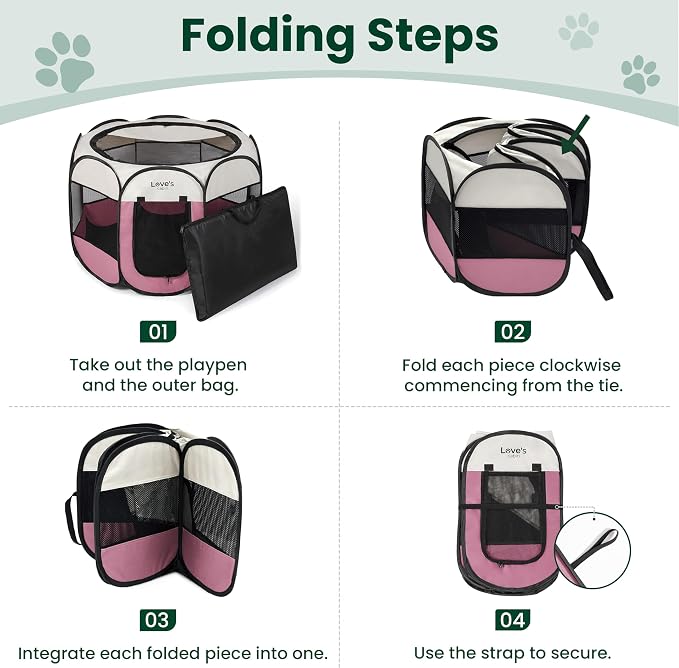Love's cabin Pet Puppy Dog Playpen, Medium Dog Tent Crates Cage Indoor/Outdoor - Image 8