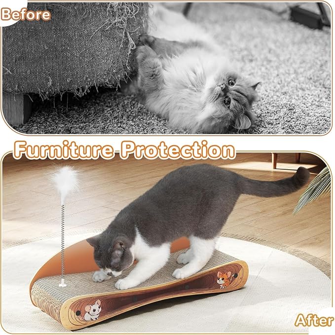 COZIWOW Cat Scratcher Lounge, Cat Scratching Board, Cardboard Lounge Bed - Image 5