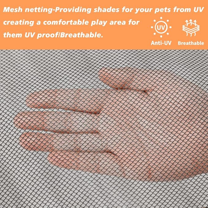 PJYuCien Dog Playpen Mesh Top Cover, Fits 24 Inch 8 Panels Regular Octagon - Image 4