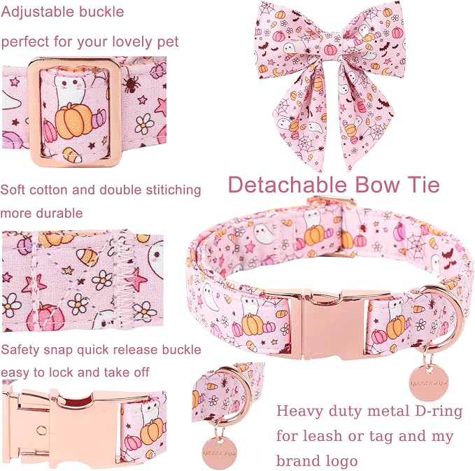 Halloween Dog Collar with Flower - Image 2
