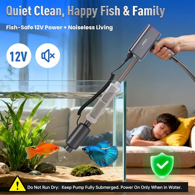 Electric Aquarium Vacuum Gravel Cleaner: Rechargeable Fish Tank Cleaner - Image 5