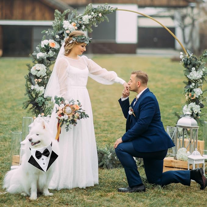 ADOGGYGO Formal Dog Tuxedo Wedding Puppt Bandana Collar - Image 3