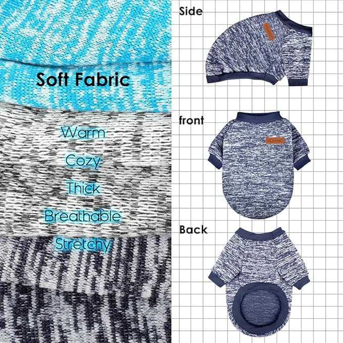 3 Pack Dog Sweaters for Small Dogs Girl Boy Winter Fleece Clothes Warm Soft Dog - Image 5