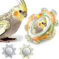 2Pcs Innovation Bird Toy with Hd Mirror, Spinner Rattle Parakeet Toy with by Jevnd
