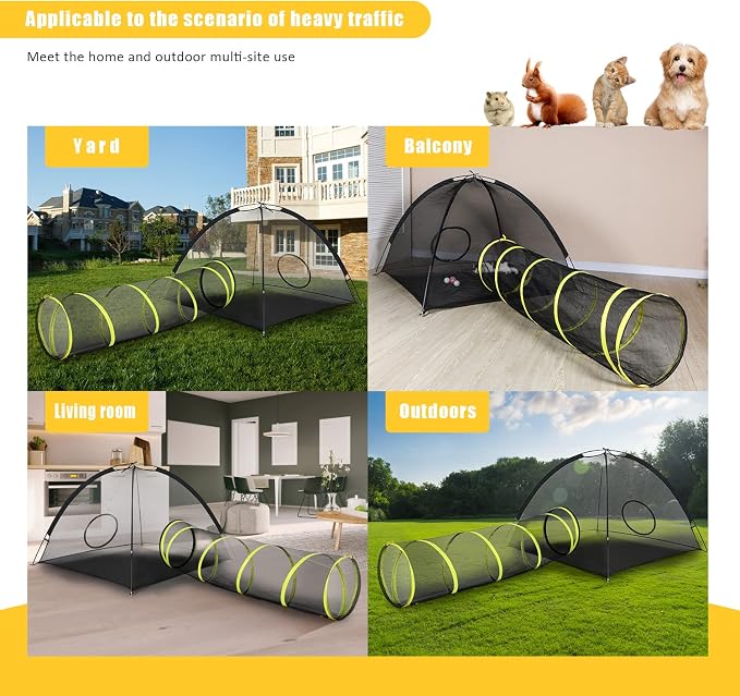 Outdoor Cat Enclosures Indoor, Portable Mesh Tent, Playhouse - Image 4