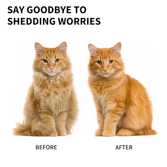 Cat & Small Pet Deshedding Brush & Shedding Blade, Gentle Undercoat Grooming - Image 6