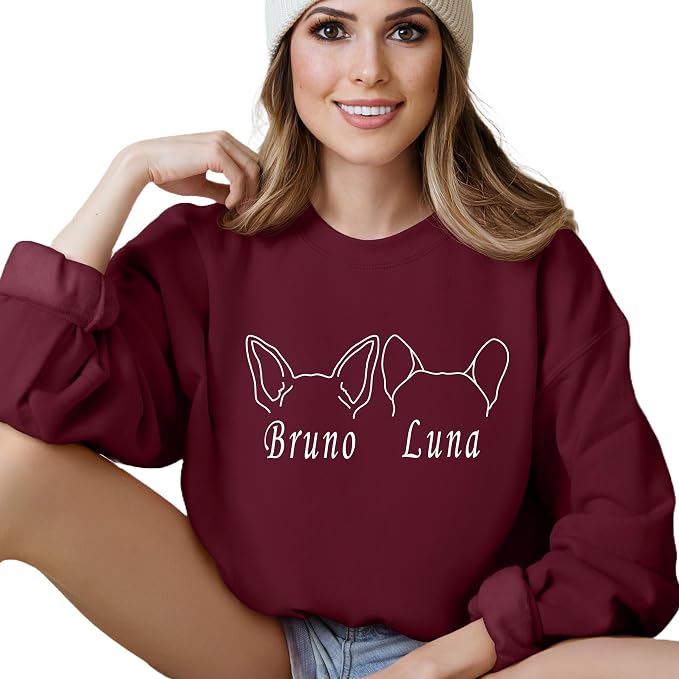 Custom Dog Mom Shirt for Women Pet Ears Sweatshirt - Image 7