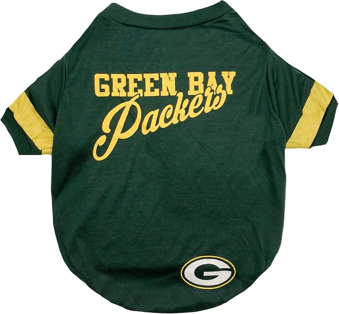 Pets First NFL Green Bay Packers T-Shirt Dogs & Cats, Medium. Football Dog by PETSFIRST