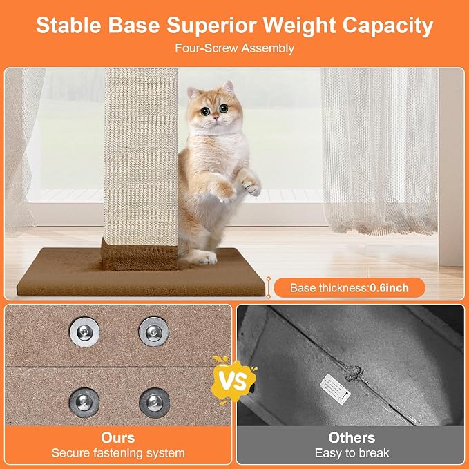 Cat Scratching Post 33 Inch Nature Sisal Cat Scratch Post - Image 5