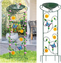 HONGLAND Metal Bird Bath with Trellis, Decorative Bird Feeder Station with by HONGLAND