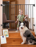 Babelio Baby Gate for Stairs, Kitchen & Doorways, No Bottom Bar| Easy by BABELIO