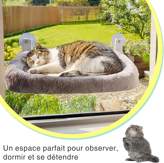 Cat Window Perch with Washable Cushion & Strong Suction – Stable & Cozy Cat - Image 6