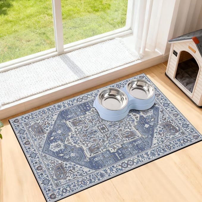 famibay Dog Food Mat, Absorbent Cat Dog Mats by Famibay