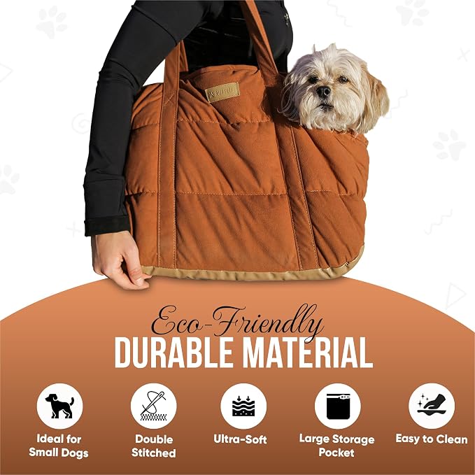 Plush Dog Purse Carrier for Small Dogs, Soft Dog Tote Bag - Image 6