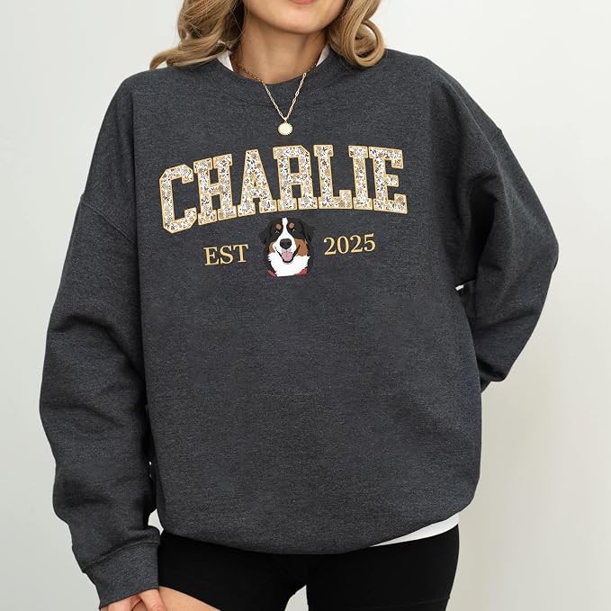 Custom Pet Sweatshirts with Photo and Name, Personalized Dog Sweatshirt - Image 2