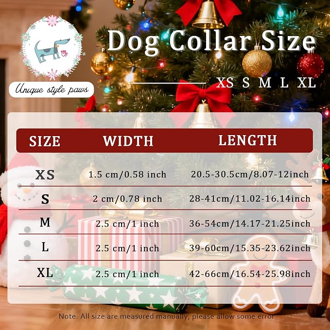 Unique Style Paws Christmas Dog Collar, Lightweight & Adjustable Pet Collar - Image 6