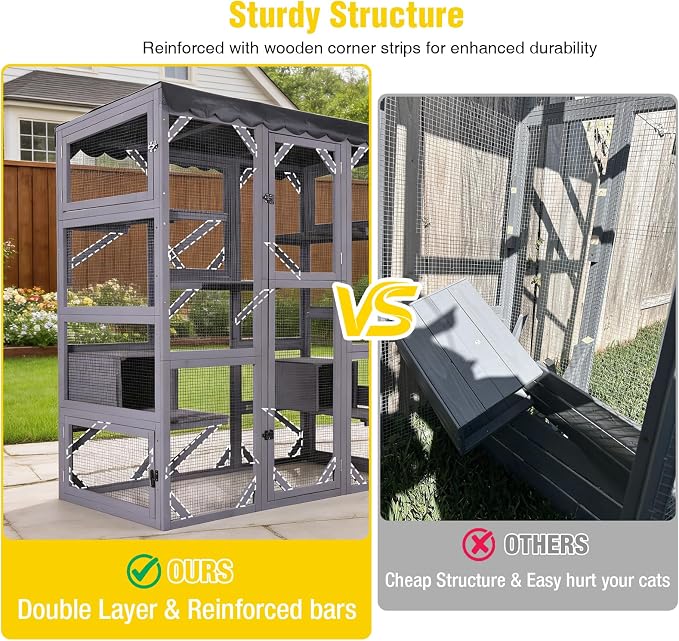Aivituvin Cat House Outdoor Catio Kitty Enclosure - Image 4