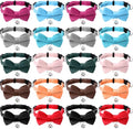 20 Pcs Cat Bowtie Collars with Bell, Solid Colors Kitten Bow Breakaway Cat by Unknown