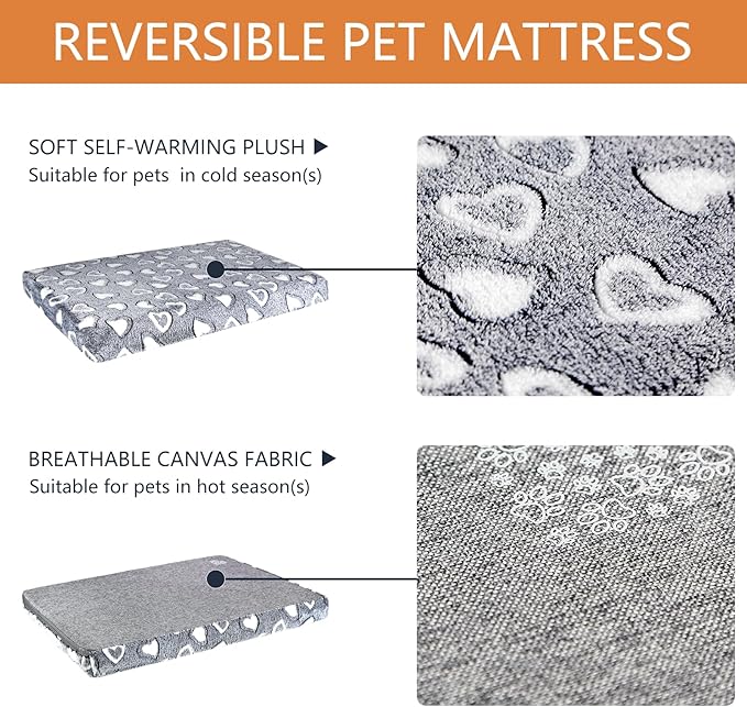 VANKEAN Dog Crate Mat Reversible Cool and Warm, Stylish Dog Bed - Image 3