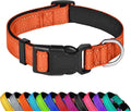 Reflective Dog Collar, Adjustable Soft Neoprene Padded Nylon Pet Collars by PWOD
