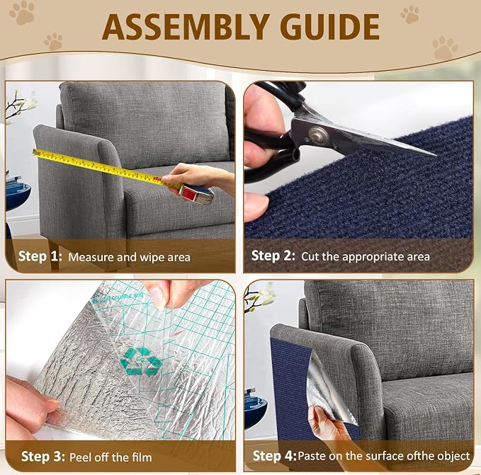 Cat Scratch Furniture Protector – DIY Climb Scratch Mat, Couch Protector from - Image 6