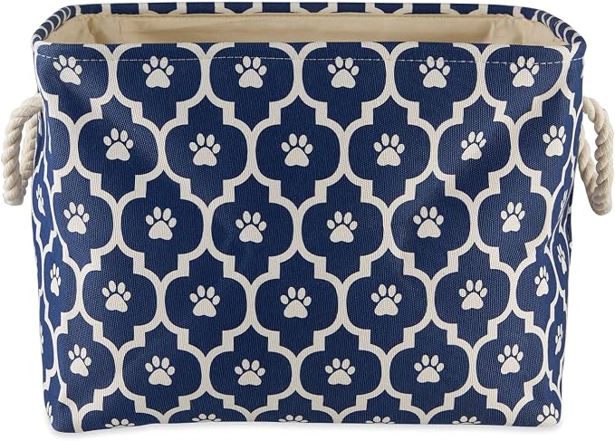 Bone Dry Pet Storage Collection Lattice Paw Print, Nautical Blue, Large - Image 3