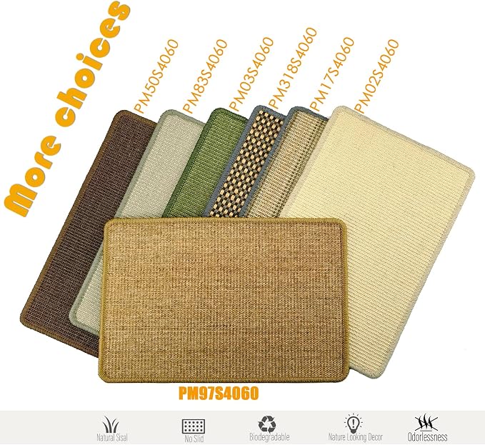 Cat Scratcher Mat, 23.6 x 15.7inch, Natural Sisal Cat Scratchers - Image 5