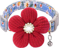 Small Dog Collar with Flower, Puppy Collar by COZIRAE