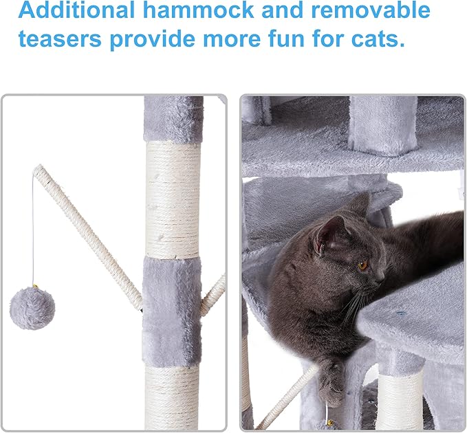 Hey-brother Cat Tree, 71 inches XL Large Cat Tower - Image 6