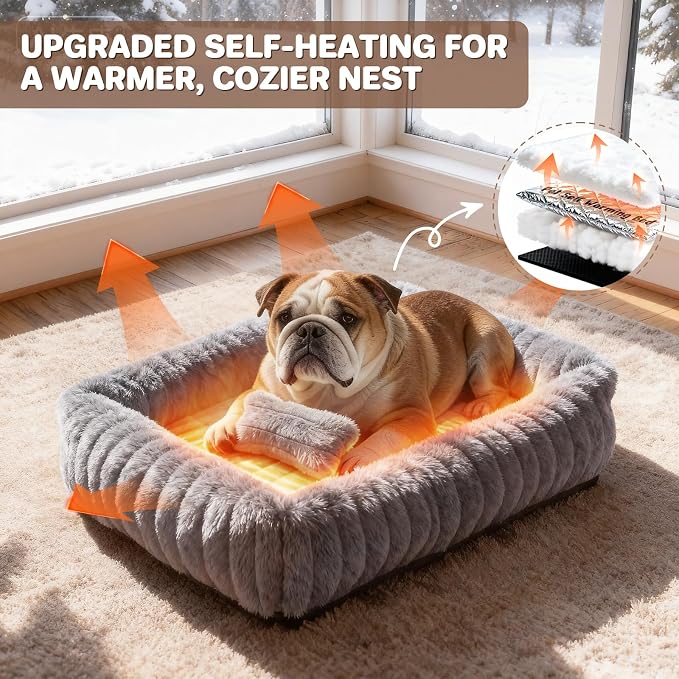 Dog Bed for Small Medium Size Dog, Washable Self Warming Dog Cat Beds for - Image 2