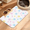 Dog Bowl Mat, Colorful Dog Paws Pet Feeding Mat by Unknown