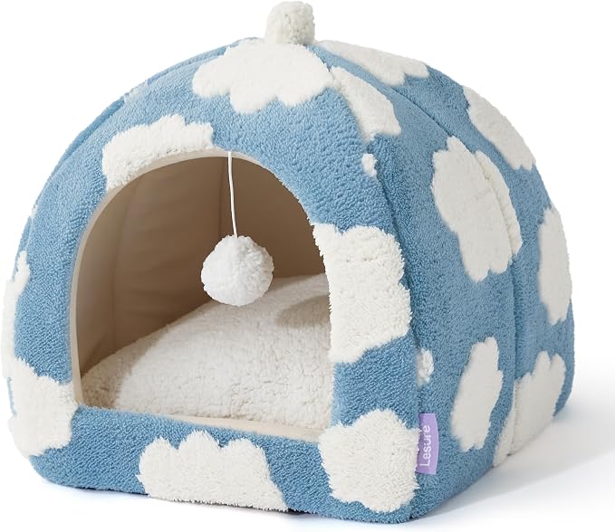 Lesure Cute Cat Beds for Indoor Cats - 2 in 1 Cat Cave Bed for Kittens and - Image 7