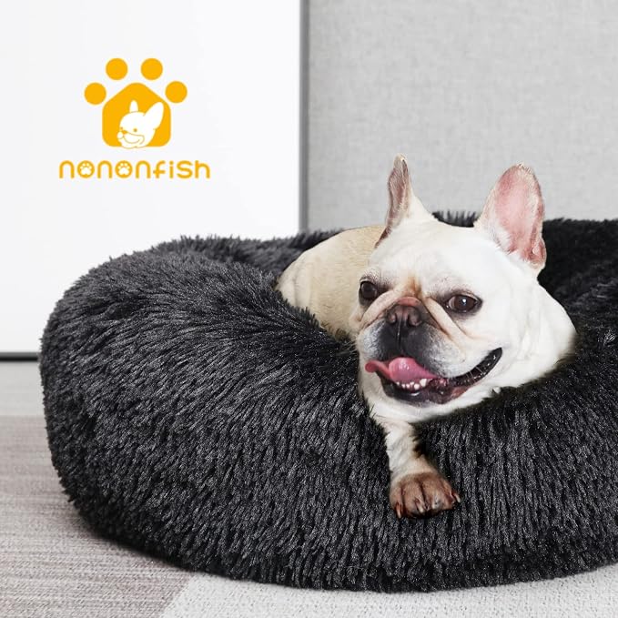 Calming Donut Dogs Beds for Small Dogs Washable, 23inch Plush Round Pet Bed for - Image 6