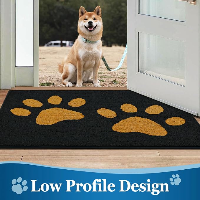 Buganda Dog Door Mat for Muddy Paws, Absorbent Dirt Trapper Washable Indoor - Image 6