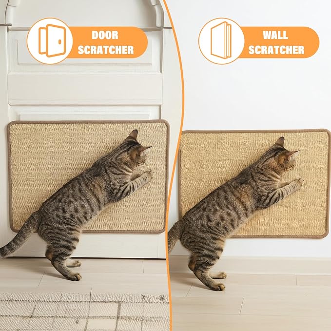 4 Pack Cat Scratcher Mat, Fabric Sisal Cat Scratching Pad - Image 5