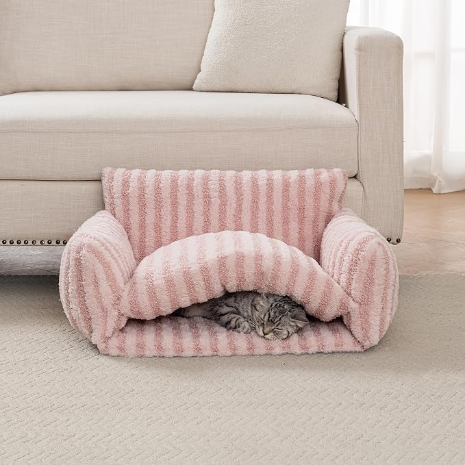 Hollypet Cat Bed Fluffy Plush Mutifuctional Double-Layer Soft Pet Couch - Image 6