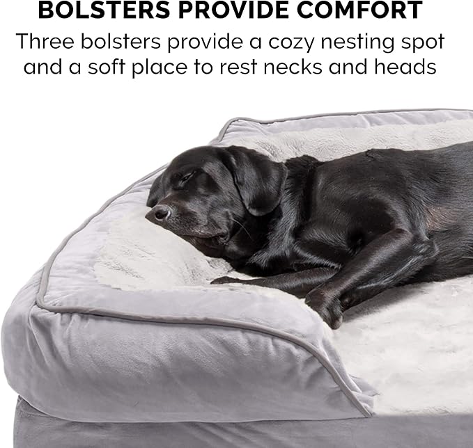 Furhaven Memory Foam Dog Bed for Medium/Small Dogs w/ Removable Bolsters & - Image 10