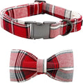 Dog Collar, Christmas Dog Collar Plaid Pet Collar Bow Holiday Bows Girl Boy by BoboRainbow