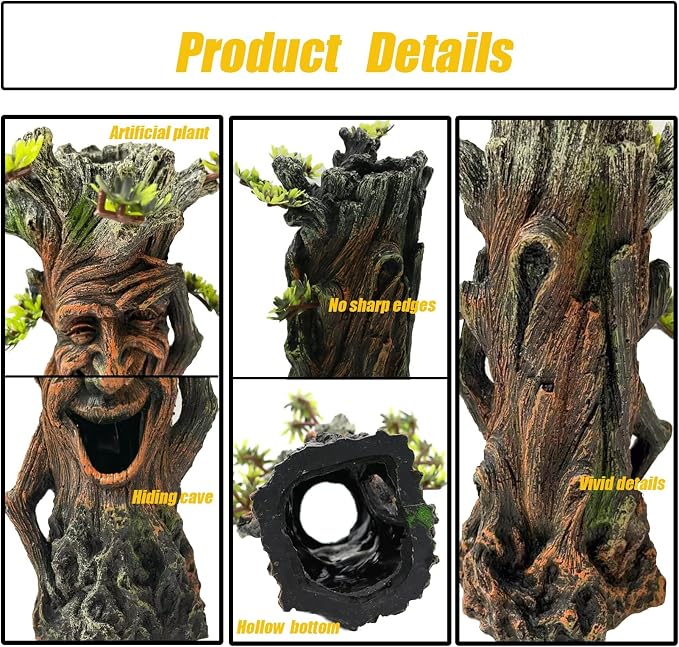 Tfwadmx Fish Tank Tree Trunk Decoration Aquarium Statue Hollow Stump Root - Image 2