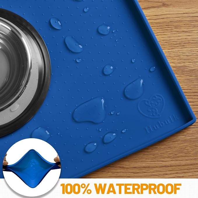 Hubulk Dog Feeding Mat, 100% Waterproof Food Grade Silicone Pet Food and Water - Image 4